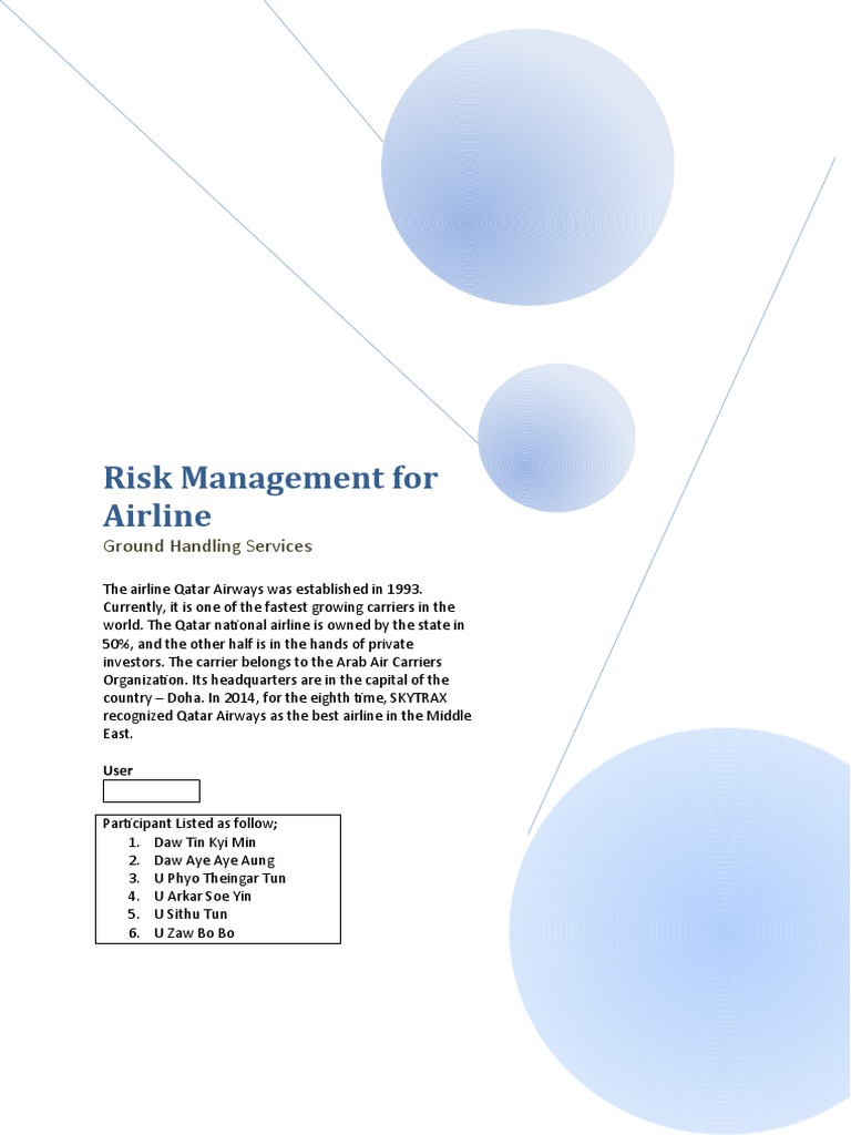 Risk Management For Airline, 15.7.2019 | PDF | Risk | Risk Assessment