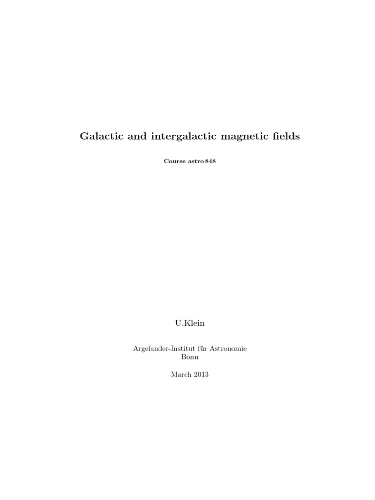 Bonn Galactic Intergalactic B Field | PDF | Galaxy | Quasar