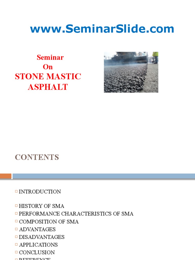 Stone Mastic Asphalt PDF Road Surface Asphalt