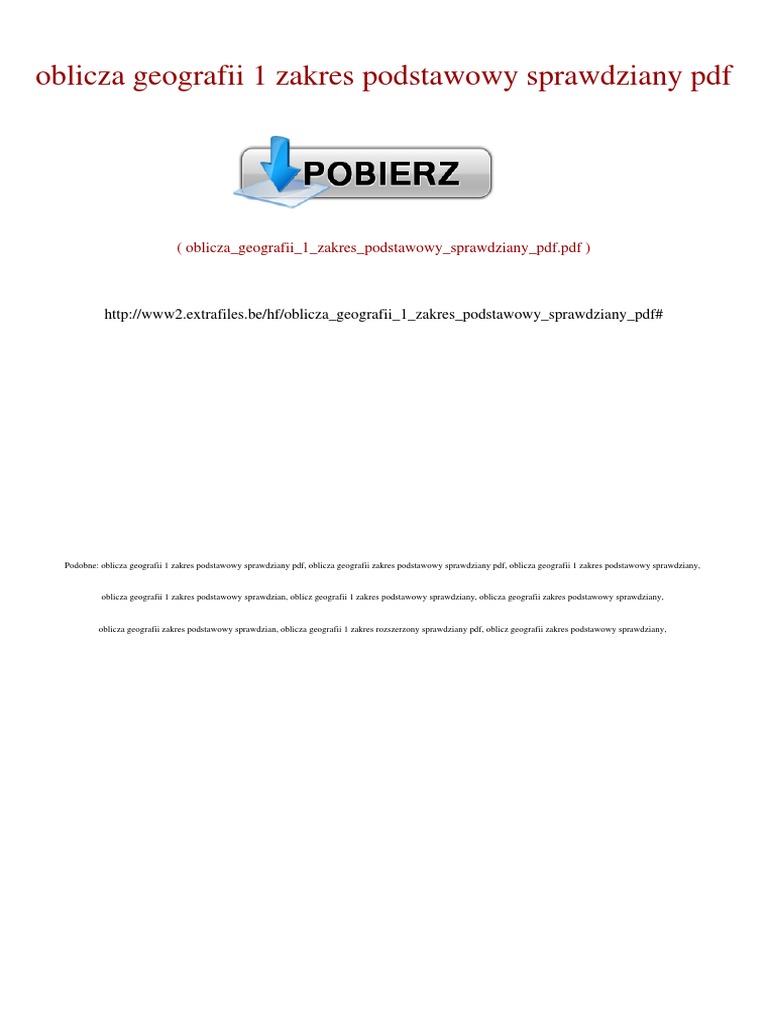 Oblicza Geografii 1 Zakres Podstawowy Sprawdziany