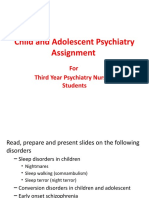 Child and Adolescent Psychiatry Assignment