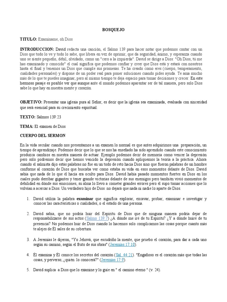 BOSQUEJO | PDF | David | Salmos