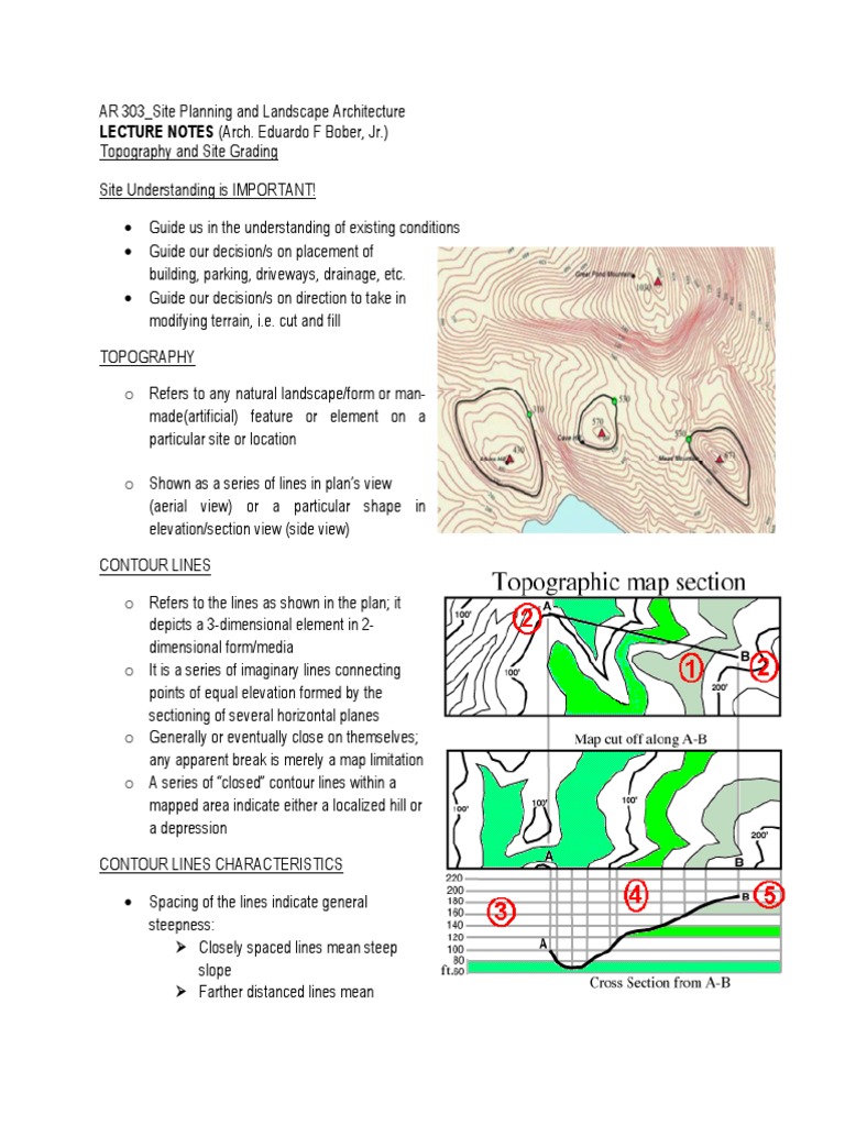 AR 303 6 Topography Site Grading | PDF | Contour Line | Slope