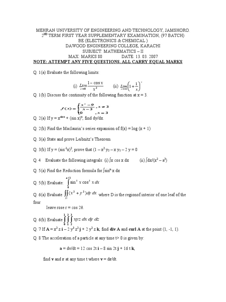 Math2 DAWOOD | PDF