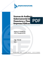Normas de Auditoría Gubernamental de Estados Financieros y Planes de Empresas Públicas