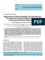 Measurement of Bank Profitability, Risk and Efficiency: The Case of The Commercial Bank of Eritrea and Housing and Commerce Bank of Eritrea