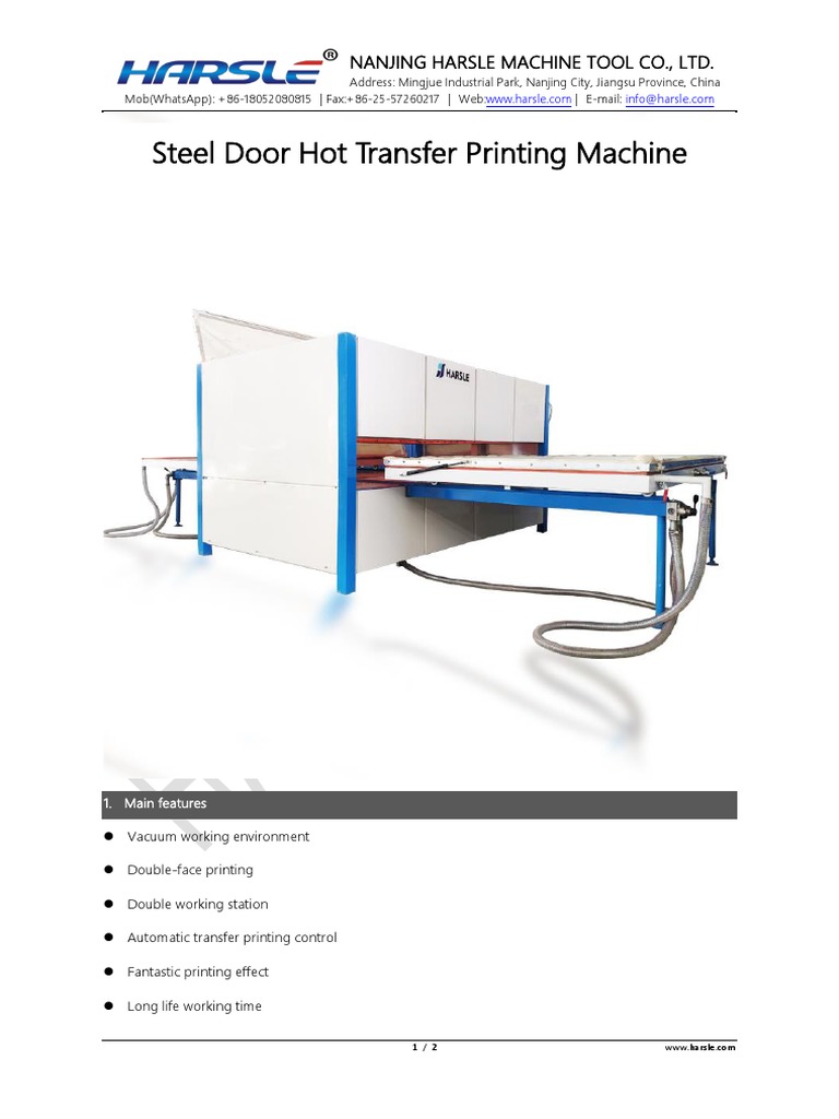 Hot Transfer Printing Machine PDF
