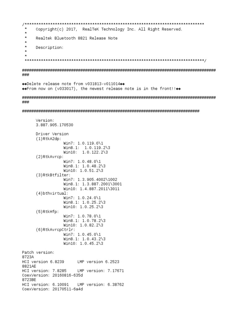Release RTKBluetoothE | Download Free PDF | Windows 7 | Operating ...