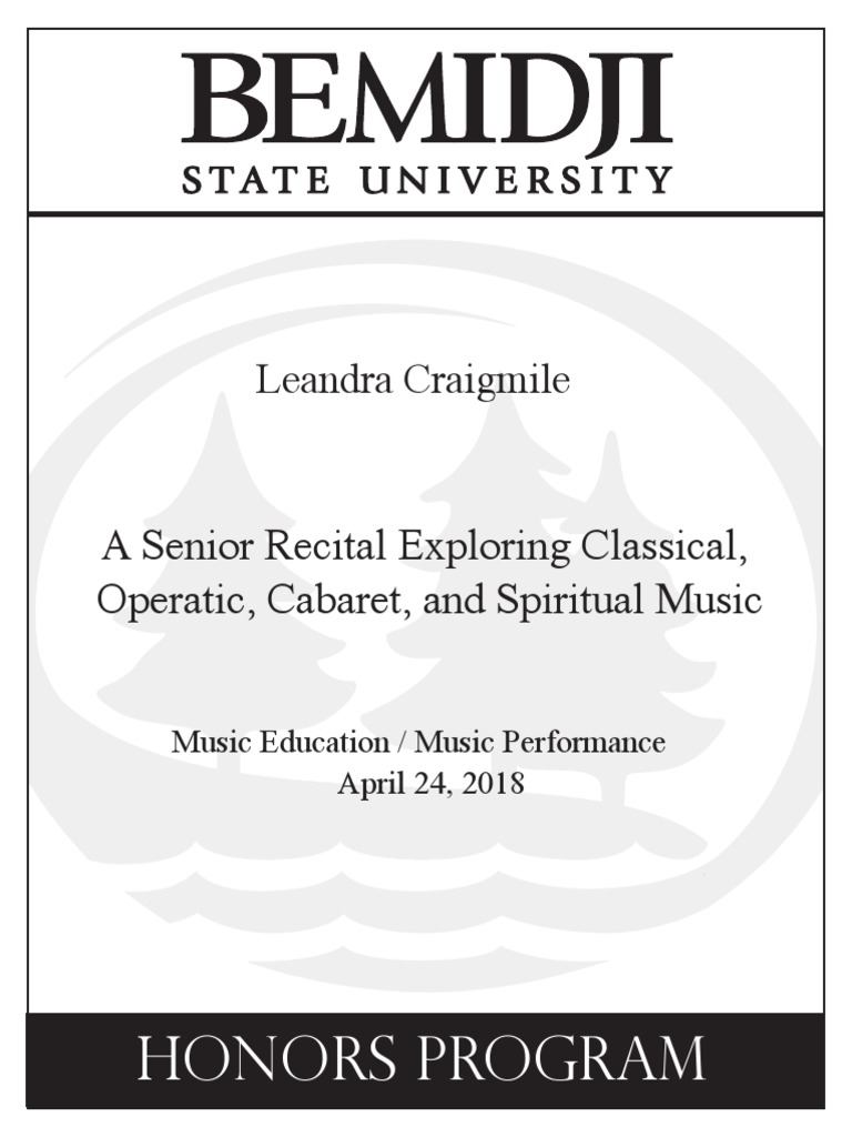 Senior Recital: A Musical Journey | PDF | Performing Arts | Entertainment