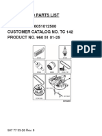 Illustrated Parts List MFG. ID NO. 96051012500 Customer Catalog No. TC 142 PRODUCT NO. 960 51 01-25