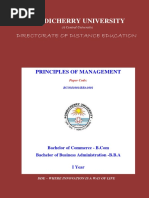 BCOM1001 BBA1001 Principles of Management