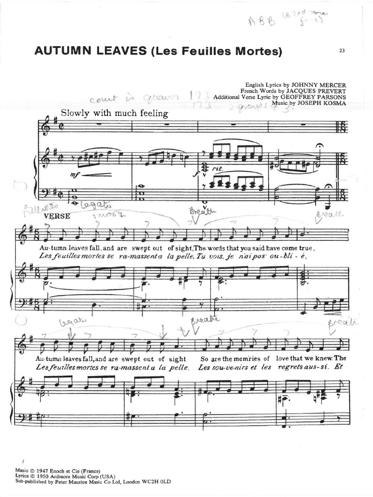 Les Feuilles Mortes PDF — free download