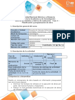 Guía de Actividades y Rúbrica de Evaluación - Fase 4 - Planeación y Programación de Obra