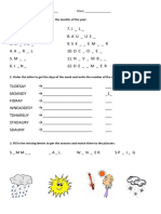 Fill in The Missing Letters To Get The Months of The Year