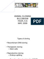 Animal Cloning BLS 308/209 Hoza, A.S MAY, 2009