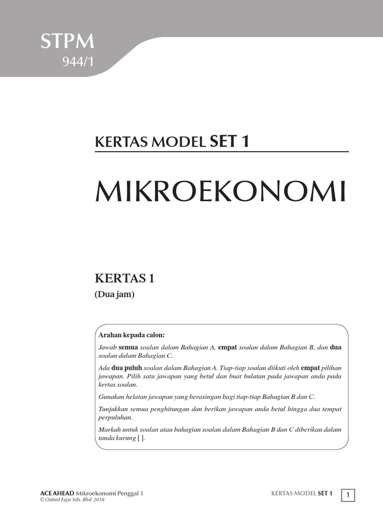 AA - Mikroekonomi - P1 - KM - Set 1 - Final | PDF