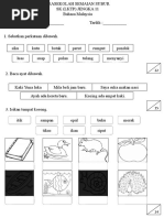 Soalan ujian Bahasa Melayu prasekolah