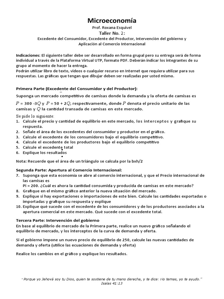 Excedentes en Comercio Internacional | PDF | Excedente económico ...