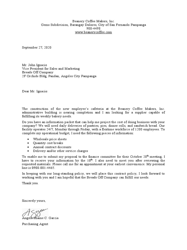 Business Letter | PDF | Business | Economies