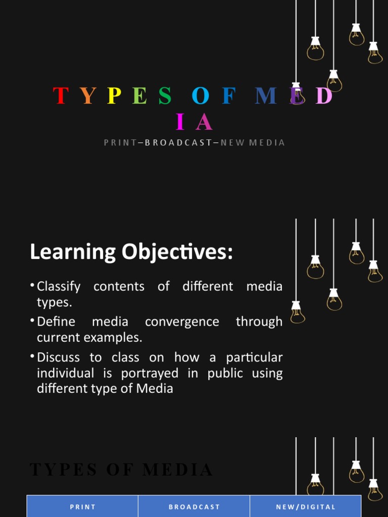 Types of Media: Print, Broadcast, Digital | PDF | Technological ...
