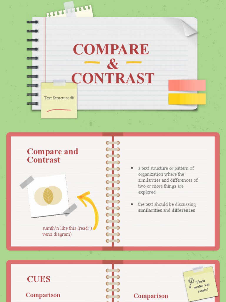 Sample Text Structure Compare And Contrast Nonfiction Text Structures