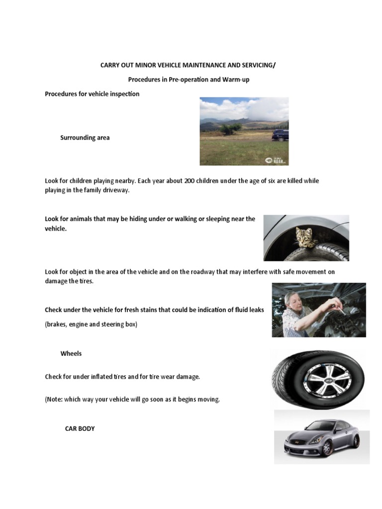 Carry Out Minor Vehicle Maintenance and Servicing | PDF | Clutch ...