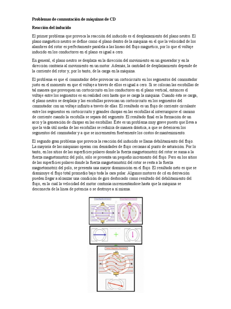 Problemas de Conmutación de Máquinas de CD | PDF | Generador eléctrico ...