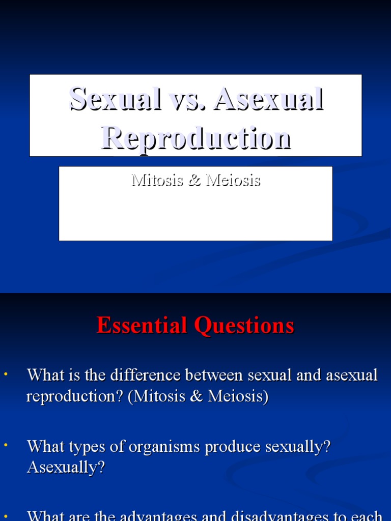 Sexual Vs Asexual Reproduction Pdf Sexual Reproduction Reproduction
