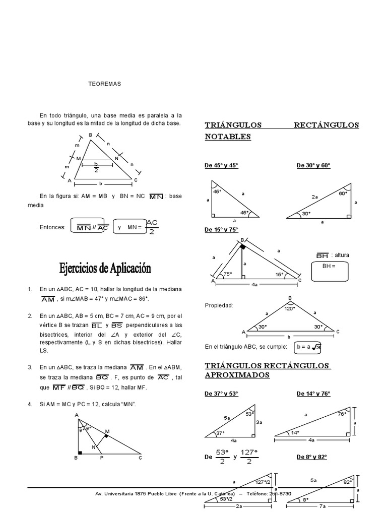 3 Triangulos Notables Pdf Sistema De Coordenadas Cartesianas Geometria Analitica