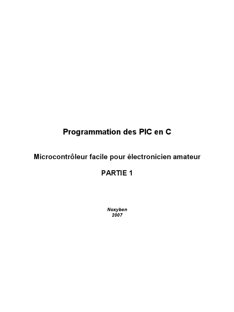 Programmation C pour microcontrôleurs PIC | PDF | Microcontrôleur | C ...