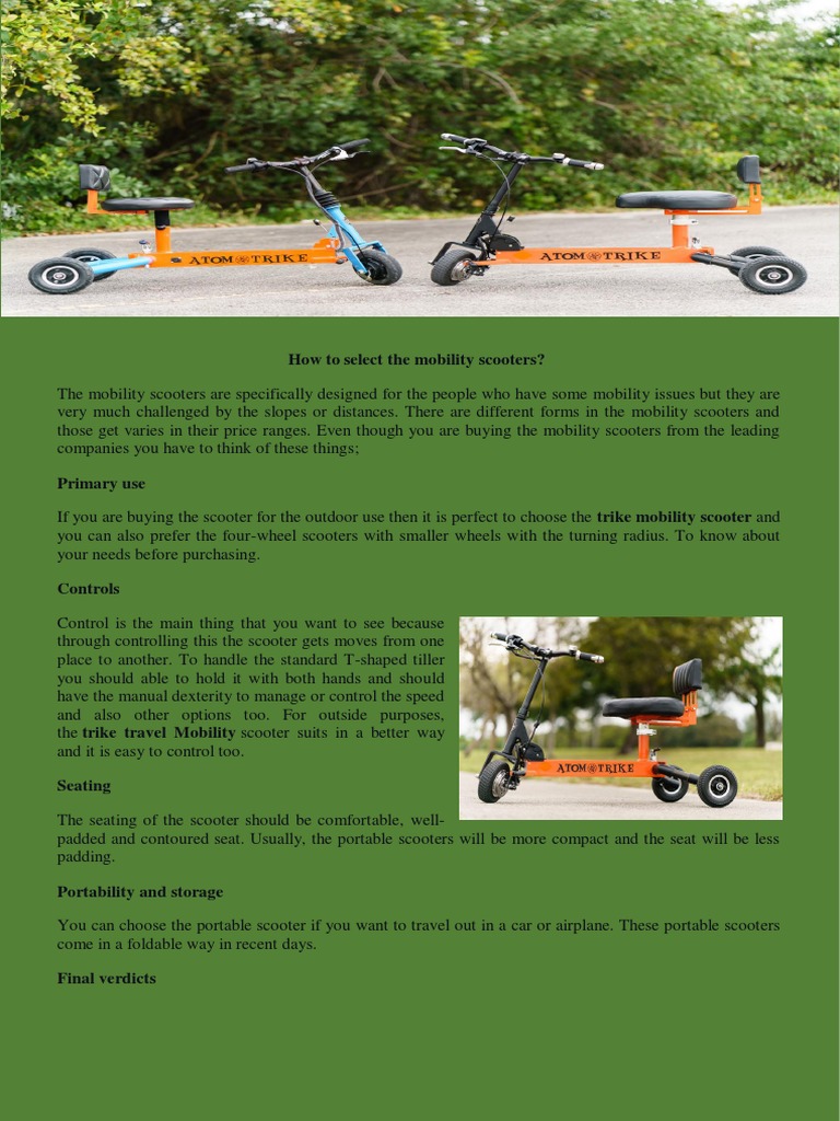 Mobility Scooter Manufacturers in USA PDF