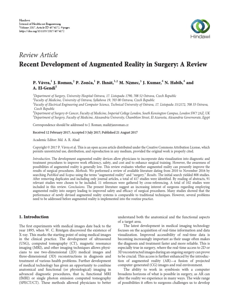 Hospital Future Augmented - Reality - in - Surgery | PDF | Medical ...