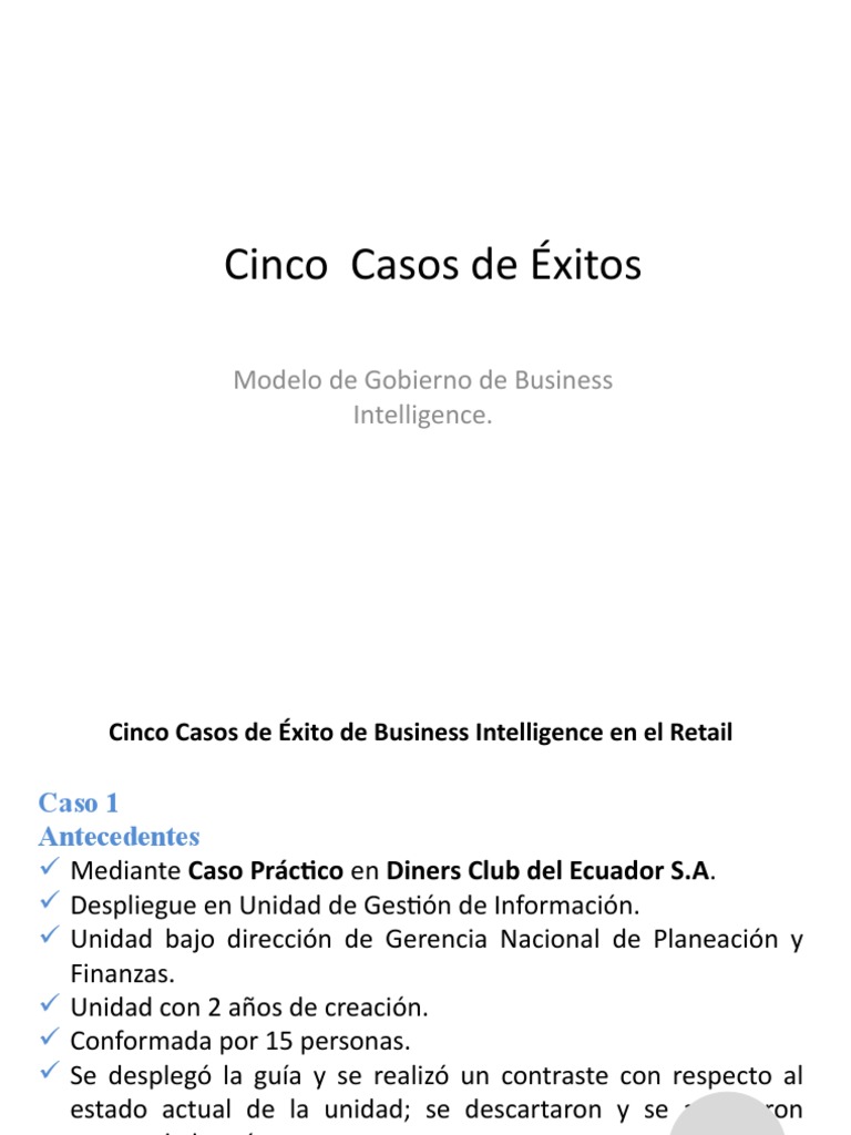 Cinco Casos De Exito Descargar Gratis Pdf Almacén De Datos