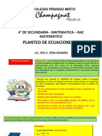 4° de Secundaria - Matematica - Raz Matematico: Planteo de Ecuaciones Ii