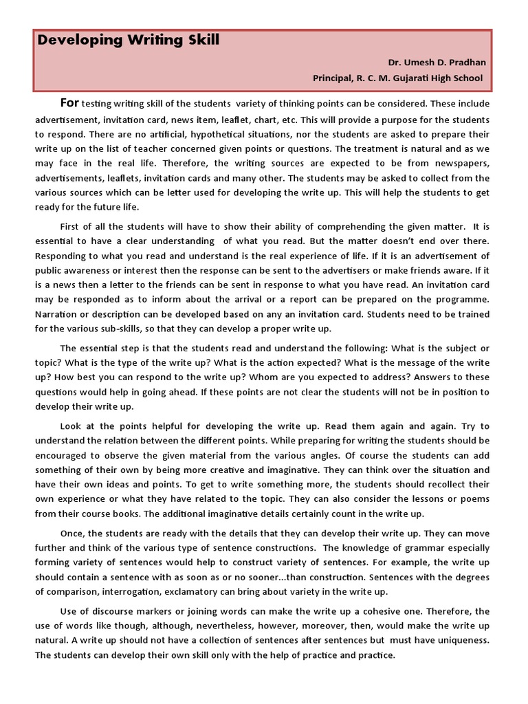 Developing Effective Writing Skills | PDF | Question | Semiotics