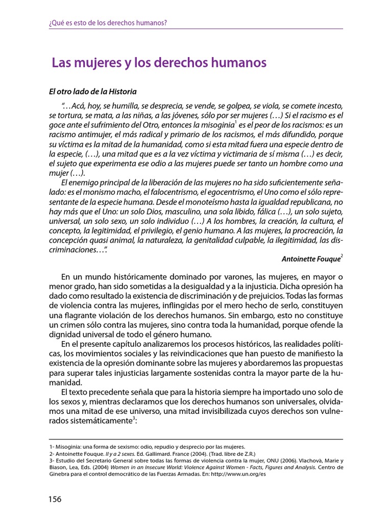 Las Mujeres y Los Derechos Humanos | PDF | Feminismo | Estudios de género