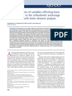 Factorial Analysis of Variables Affecting Bone Stress Adjacent To The Orthodontic Anchorage Mini-Implant With Finite Element Analysis