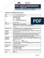 Appendix A - Conference Details Sheet