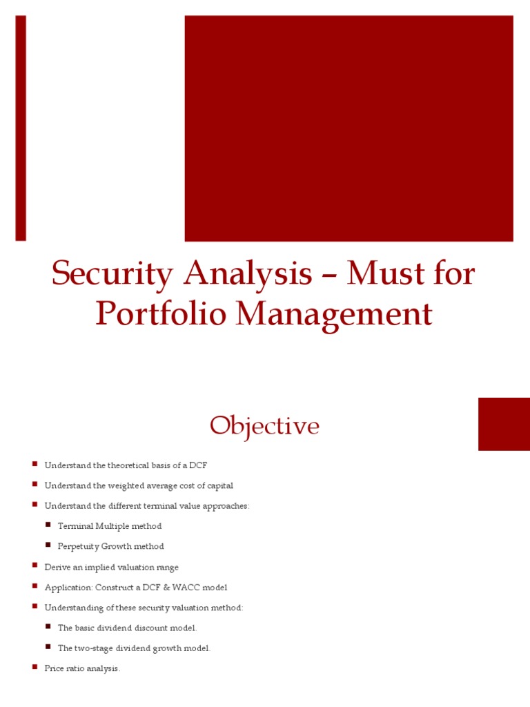 Security Analysis - Must For Portfolio Management | PDF | Beta (Finance ...