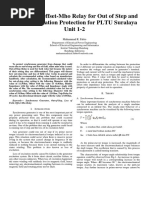 Analysis of Offset-Mho Relay For Out of Step and Loss of Excitation Protection For PLTU Suralaya Unit 1-2