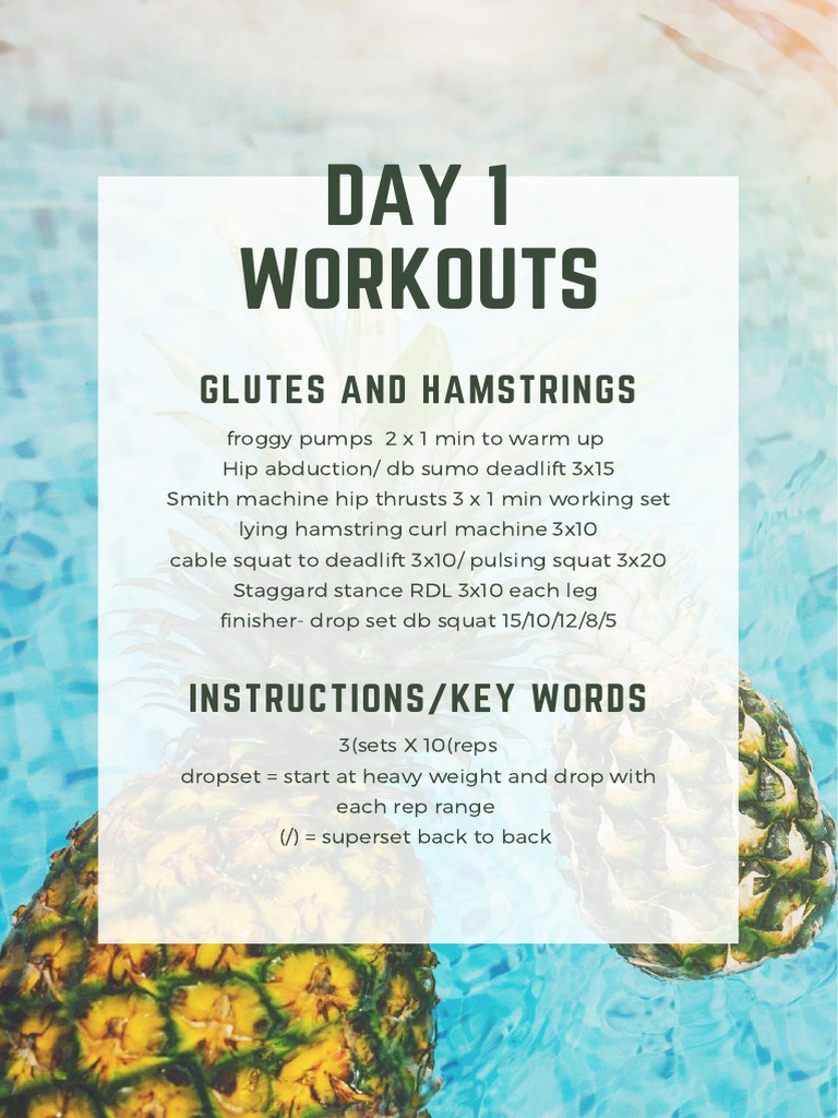 Day 1 Workouts: Glutes and Hamstrings | PDF