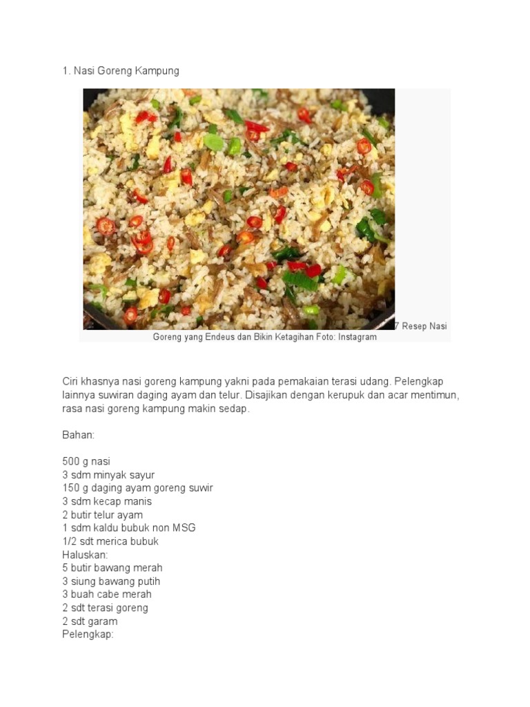 Proses pembuatan nasi goreng diabetes dengan bahan-bahan segar