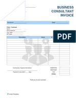 Business Consultant Invoice Template PDF