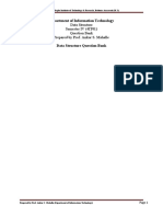 Department of Information Technology: Data Structure Semester IV (4IT01) Question Bank Prepared by Prof. Ankur S. Mahalle