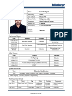 Testing & Process: Employment History: Date Position Location Comments