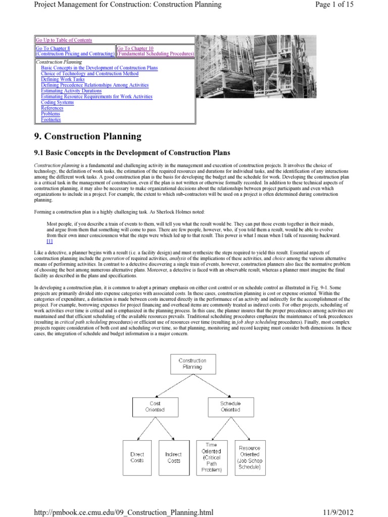 Unit-I Construction Planning PDF | PDF | Project Management | Simulation