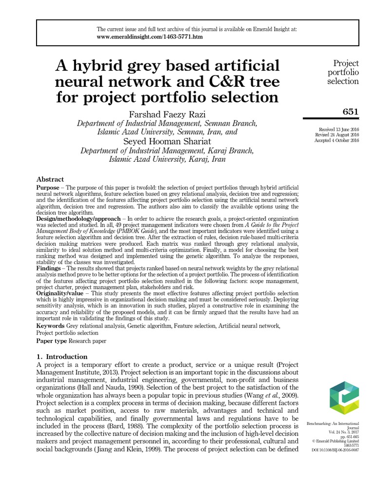 A Hybrid Grey Based Artificial | PDF | Artificial Neural Network ...
