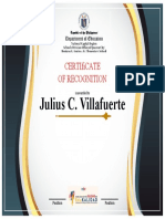 Julius C. Villafuerte: Certificate of Recognition