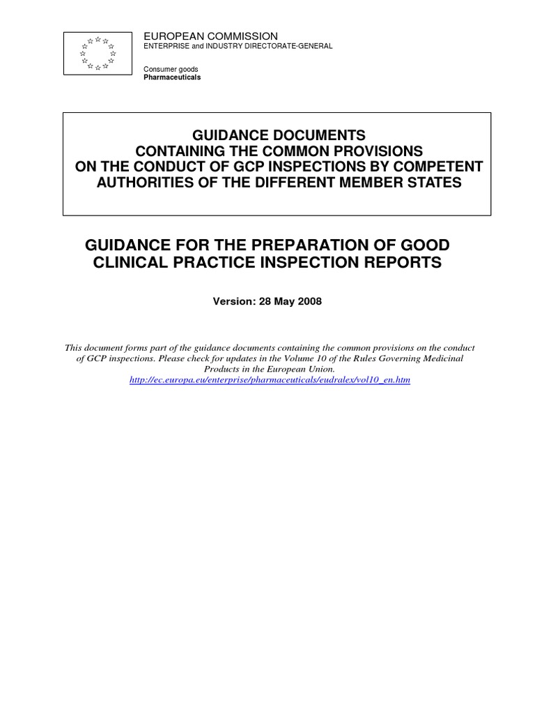 GCP Inspection Report Guidelines | PDF | Clinical Trial | Regulatory ...