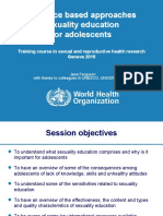 Evidence Based Approaches Sexuality Education For Adolescents